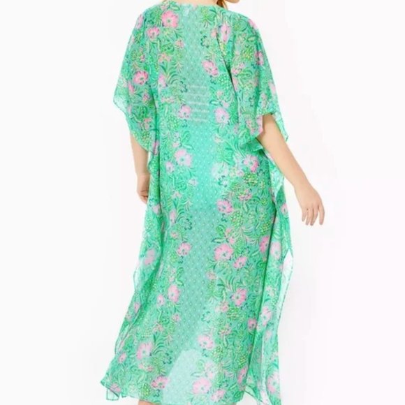 NEW Lilly Pulitzer Cuca Coverup Caftan Dress Oh Diamond Girl - Picture 5 of 13